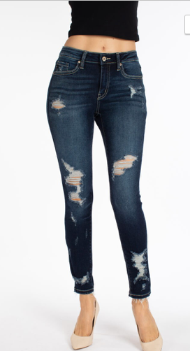 KAN CAN MID RISE SUPER SKINNY JEANS KC8373D