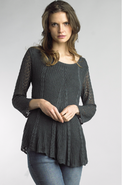 CABLE KNIT TOP IN GREY