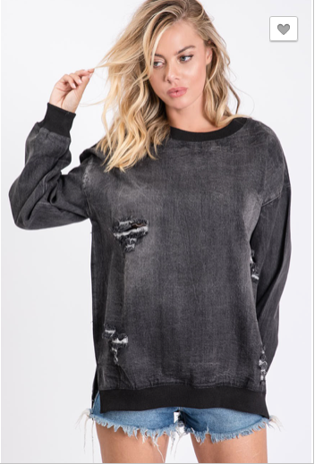 VINTAGE LOOKING DENIM PULL OVER