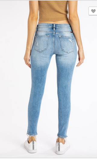KAN CAN MID RISE ANKLE SKINNY JEANS KC8373M