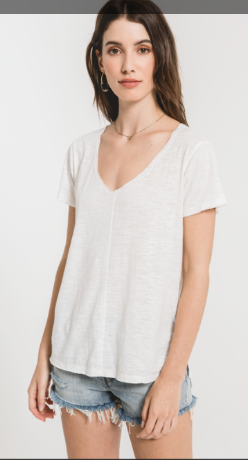 Z SUPPLY THE AIRY SLUB CHAPARRAL TEE IN WHITE