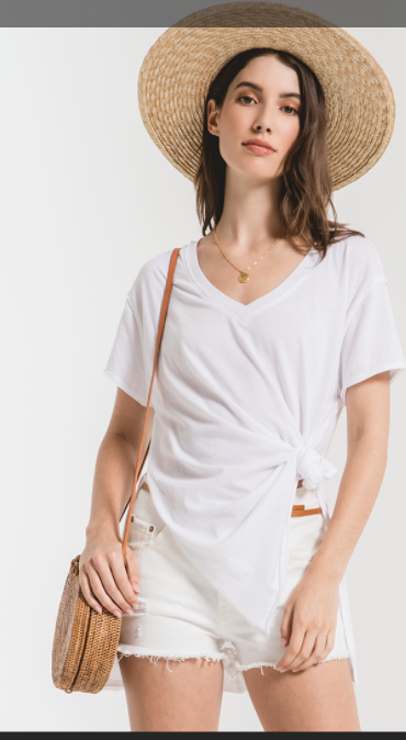 Z SUPPLY THE ORGANIC CTN SIDESLIT TUNIC IN WHITE