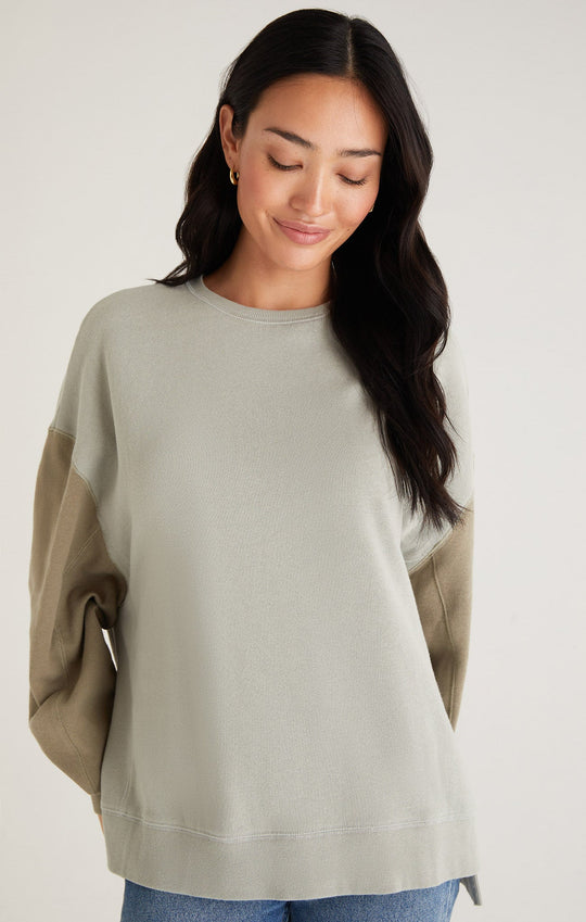 Z SUPPLY COLORBLOCKED MODERN WEEKENDER IN PALE JADE