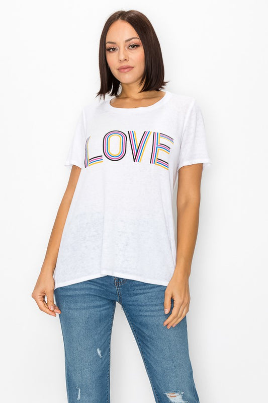 LOVE Graphic Print Short Sleeve Tee