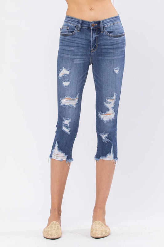 JUDY BLUE CAPRI/CROPPED JEANS