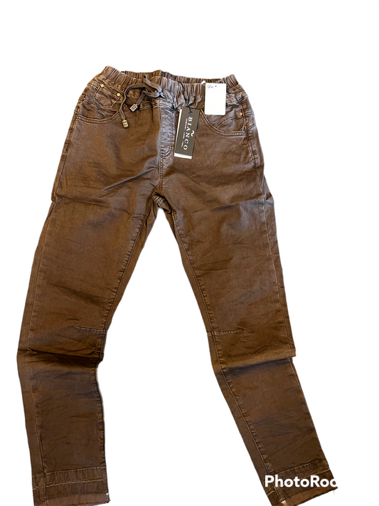 BIANCO PULL ON BROWN JEANS