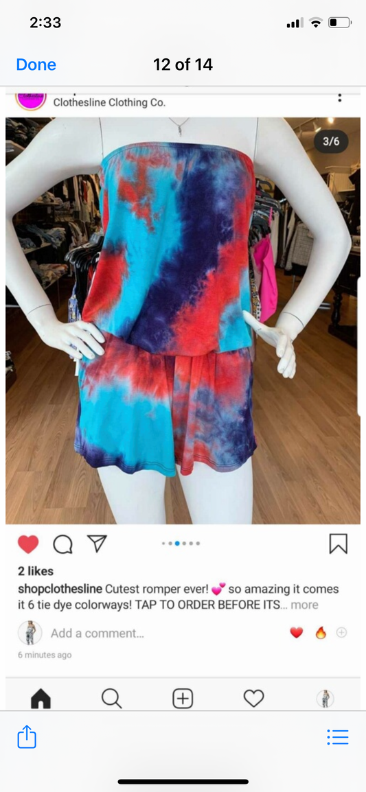 VAVA PARADISE TYE DYE ROMPER