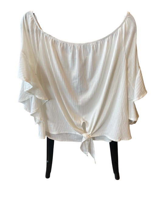 POINTELLE OFF SHOULDER TOP IN OFF WHITE, LILAC AND BLACK AND LIGHT BLUE