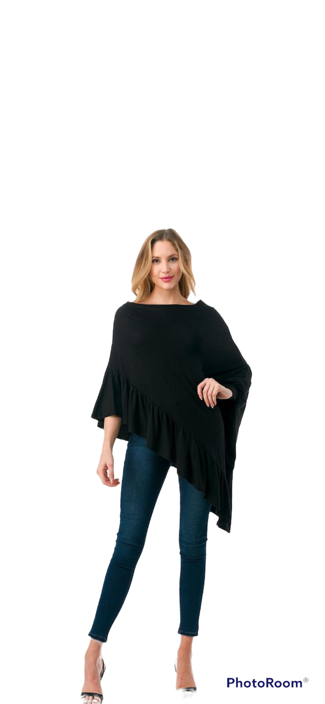 VAVA EVA PONCHO IN BLACK