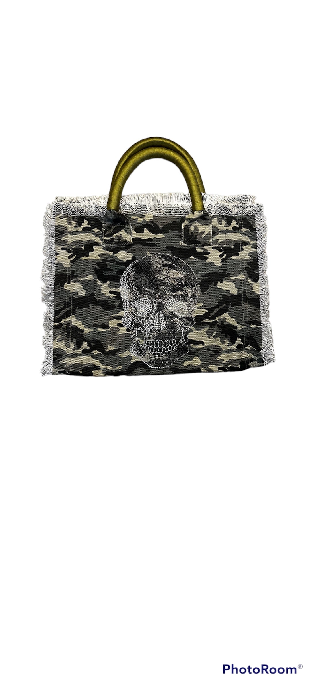 FRINGE CAMO SKULL BAG