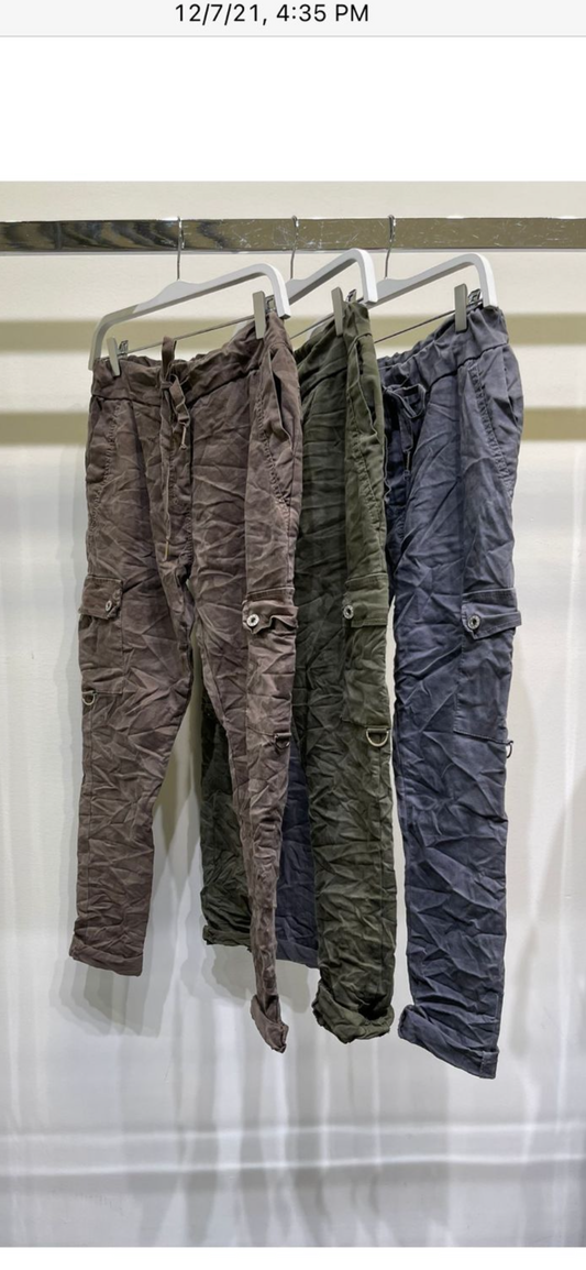 FADED CAMO CARGO CRINKLE JOGGER