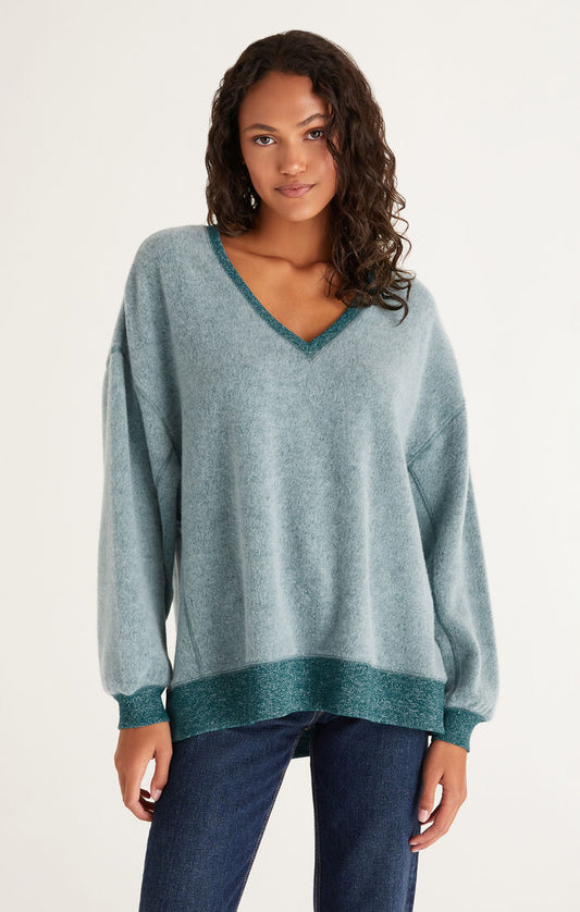 Z  SUPPLY COZY V-NECK MODERN WEEKENDER IN DEEP SEA