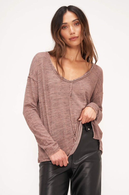 PROJECT SOCIAL T GET UP AND GO MARLED L/S IN ACORN