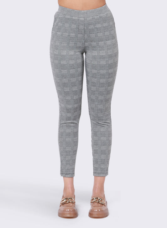 DEX F22 PULL ON KNIT TROUSER IN PLAID PERFECT